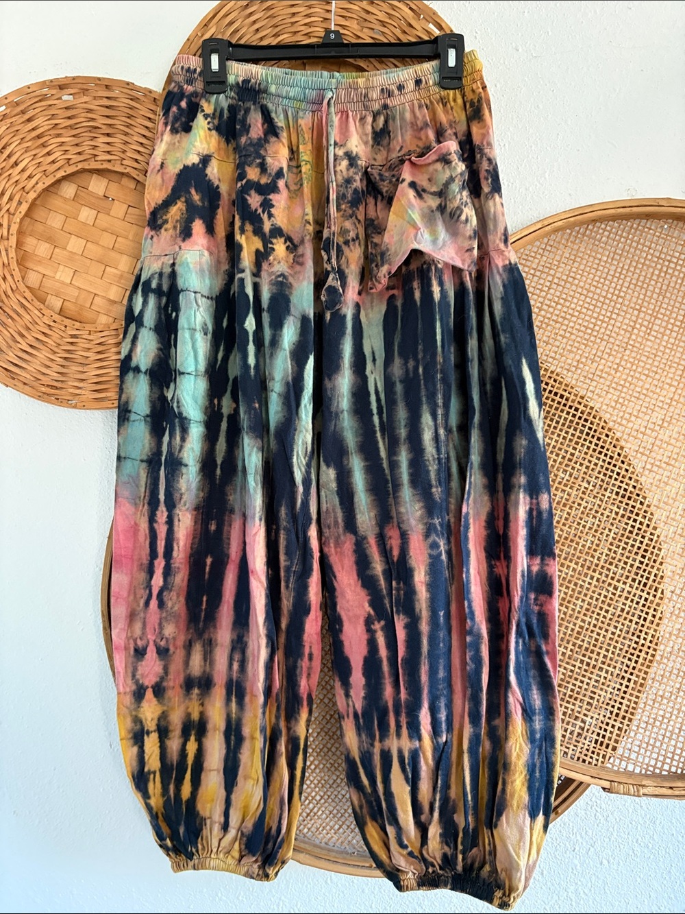 Tie-Dye Hippie Bohemian Cotton Harem Pants - Multicolor 100% Cotton